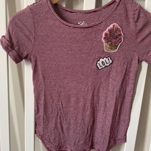 Burgundy Stripe Tee